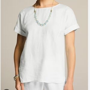 J Jill purejill Linen Popover Top White XL